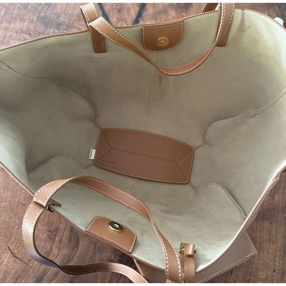 Polène Large Cyme Bag Textured Italian Calfskin Leather Tote w/ Box & Dust Bag - Picture 6 of 14